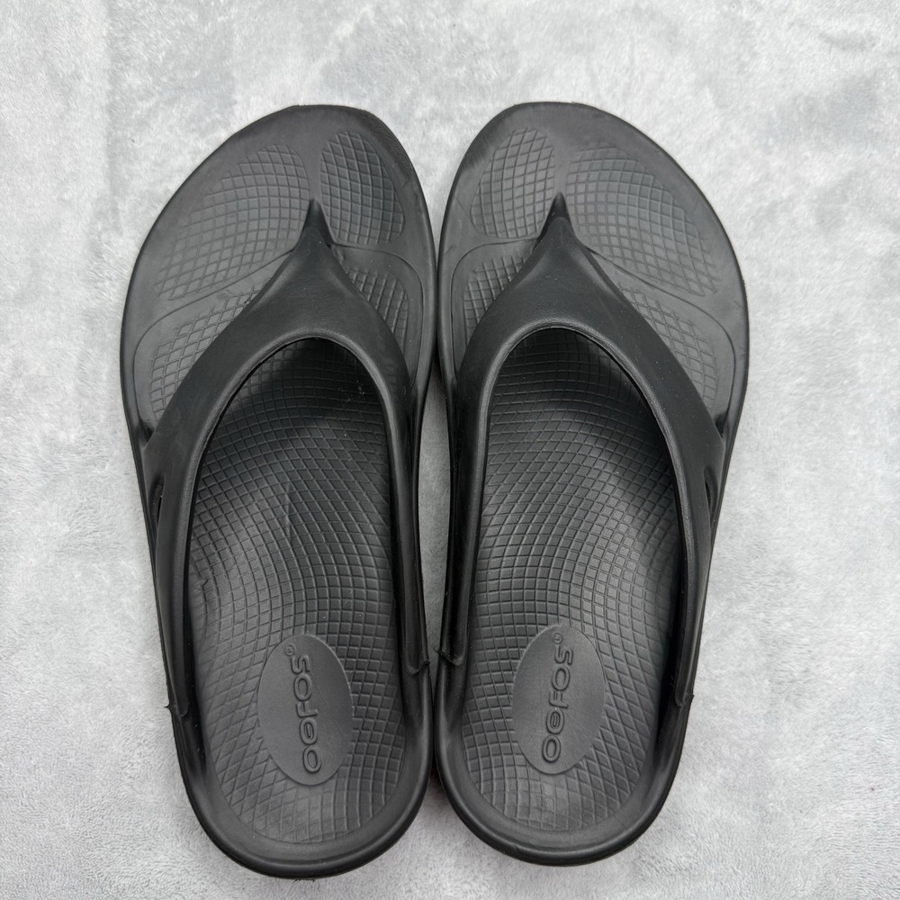 Oofos Ooriginal Recovery Sandals Unisex Black M5-W7 EU 38 Comfort Washable Beach - Picture 3 of 9